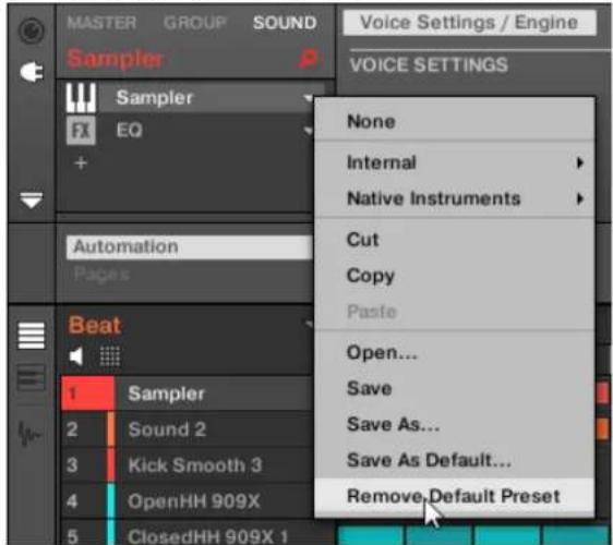 NATIVE INSTRUMENTS Maschine Mikro MK2 - Supprimer un preset de plug-in par défaut - 1