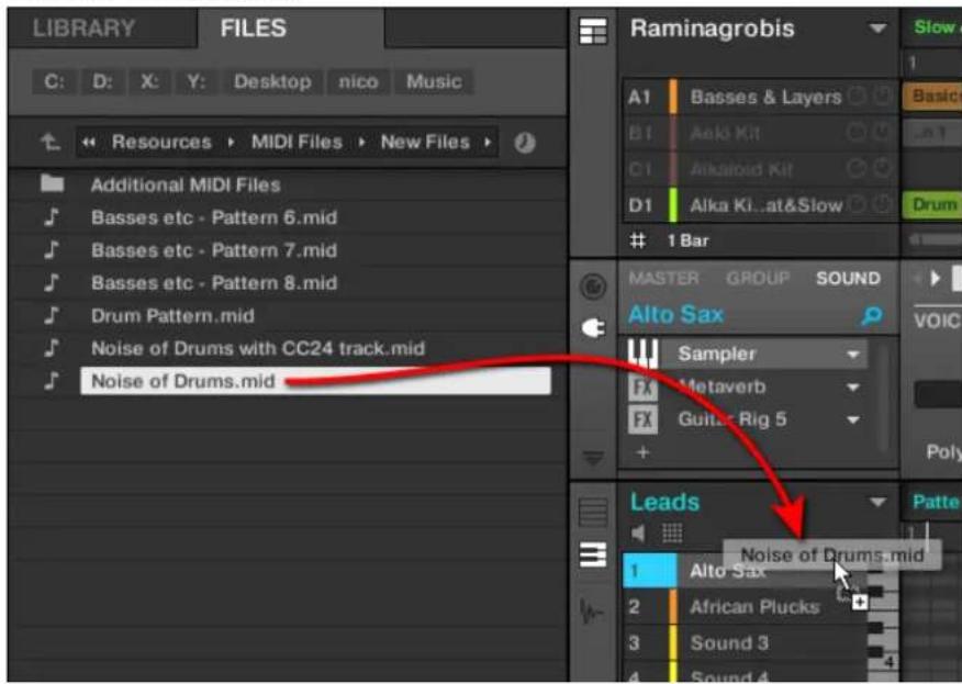 NATIVE INSTRUMENTS Maschine Mikro MK2 - Méthode 2: À l'aide d'un glisser-déposer - 1
