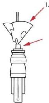 Diagram of a mechanical device with labeled parts and directional arrows indicating flow or movement