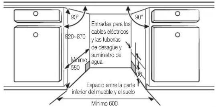 SAMSUNG DW60M6050BB - PASO 1. SELECTION DE LA MEJOR UBICACION PARA EL LAVAVAJILLAS - 3