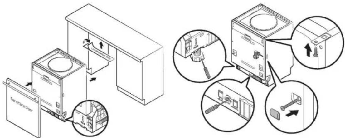 SAMSUNG DW60M6050BB - ÉTAPE 4 : AJUSTEMENT DE LA TENSION DES RESSORTS DE LA PORTE (POUR UN LAVE-VAISSELLE ENTIÈREMENT ENCASTRÉ OU SEMI-ENCASTRÉ) - 1