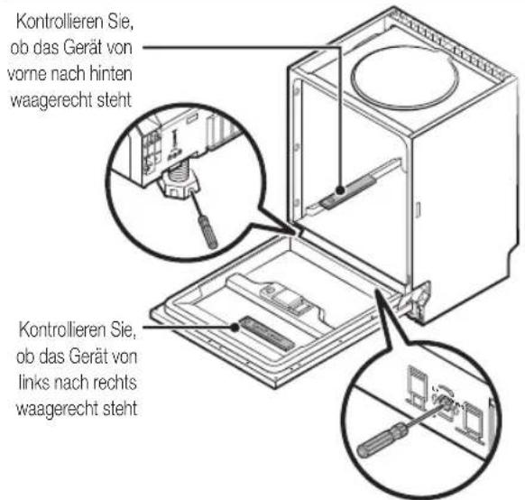 SAMSUNG DW60M6050BB - SCHRITT 6 AUSRICHTEN DER SPULMASCHINE - 1
