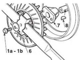 Honda HF2417HTE - b) Removing, replacing and rebalancing of cutting means - 6