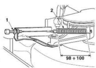 Honda HF2417HTE - Regolazione dell'innesto e freno dei dispositivi di taglio - 1