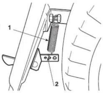 Honda HF2417HTE - Adjusting the grass catcher pawl spring - 1