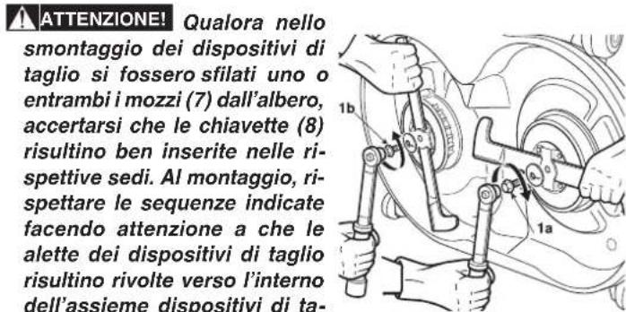 Honda HF2417HTE - ATTENZIONE! I dispositivi di taglio (2) e le giranti (3) sono diversi fra loro e controrotanti. Al montaggio accertarsi che siano rispetto le posizioni originali. - 2