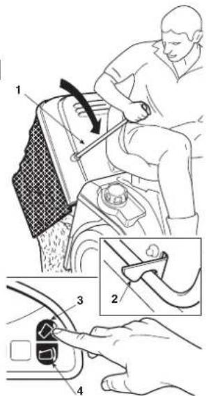 Honda HF2417HTE - Vidage du sac de ramassage - 1