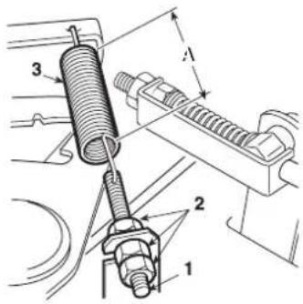 Honda HF2417HTE - Adjusting the tension of the drive belt - 1