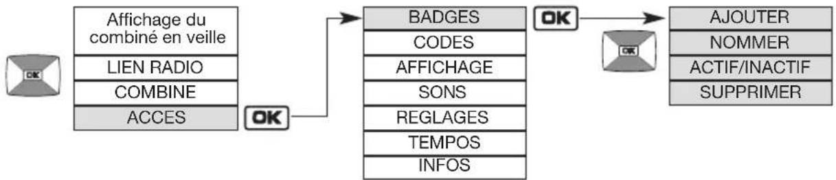 HAGER MHF06X - Modification des options des badges - 1