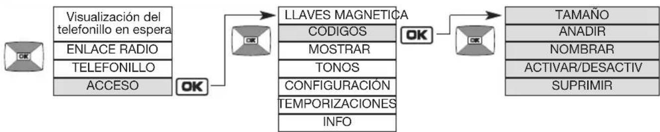 HAGER MHF05X - Modificacion de las options de los@codigos de acceso - 1
