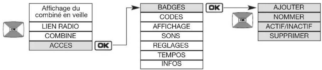 HAGER MHF03X - Modification des options des badges - 1