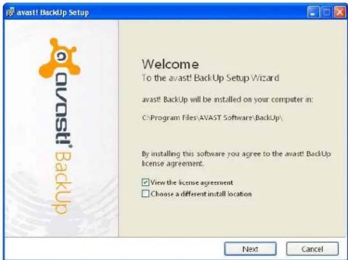 AVAST BackUp - How to install avast! BackUp - 1