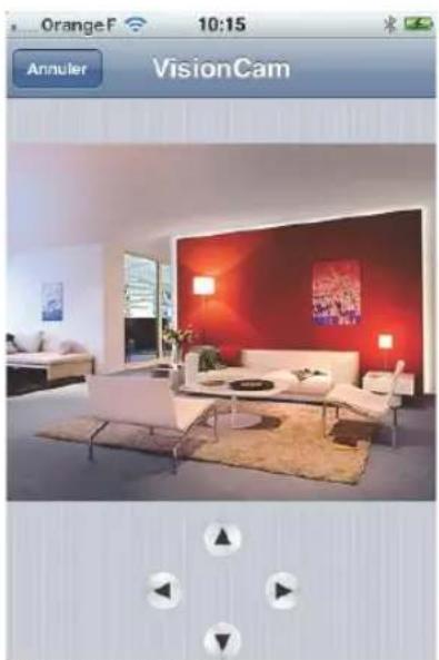 Heden CAMHED04IPWN - 8-6-2 - Visualisation avec l'application «VisionCam » sur Applestore - 8