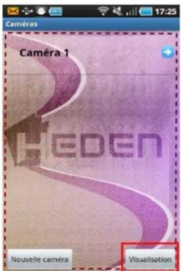 Heden CAMHED04IPWB - 8-6-1 - Visualisation avec l'application «VisionCam» pour Android - 6