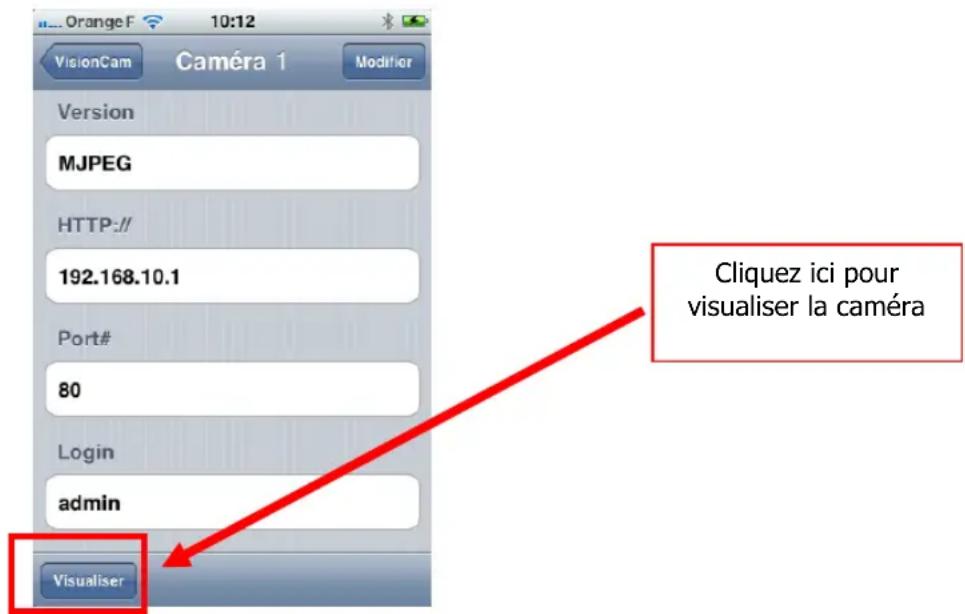 Heden CAMHED04IPWB - 8-6-2 - Visualisation avec l'application «VisionCam » sur Applestore - 5