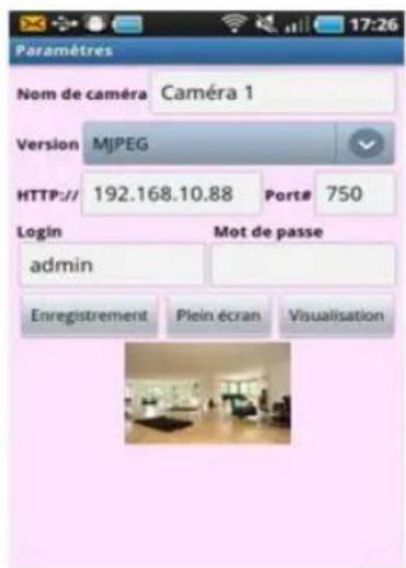 Heden CAMHED04IPWB - 8-6-1 - Visualisation avec l'application «VisionCam» pour Android - 7