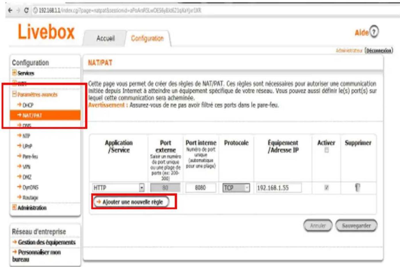 Heden CAMHED04IPWB - Configuration de la Livebox - 1