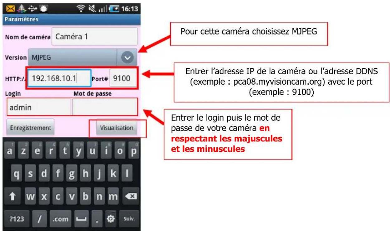 Heden CAMHED04IPWB - 8-6-1 - Visualisation avec l'application «VisionCam» pour Android - 5