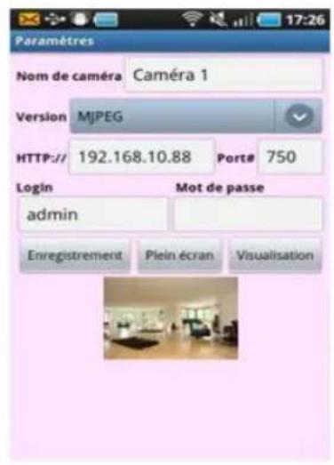 Heden CAMHED04IPB - 8-6-1 - Visualisation avec l'application «VisionCam» pour Android - 7
