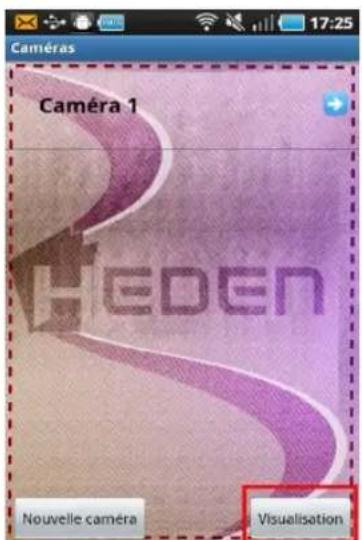 Heden CAMHED04IPB - 8-6-1 - Visualisation avec l'application «VisionCam» pour Android - 6
