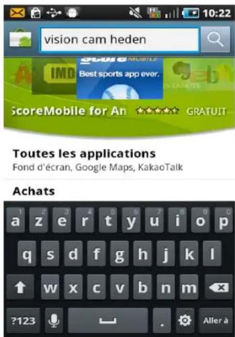 Heden CAMHED04IPB - 8-6-1 - Visualisation avec l'application «VisionCam» pour Android - 2