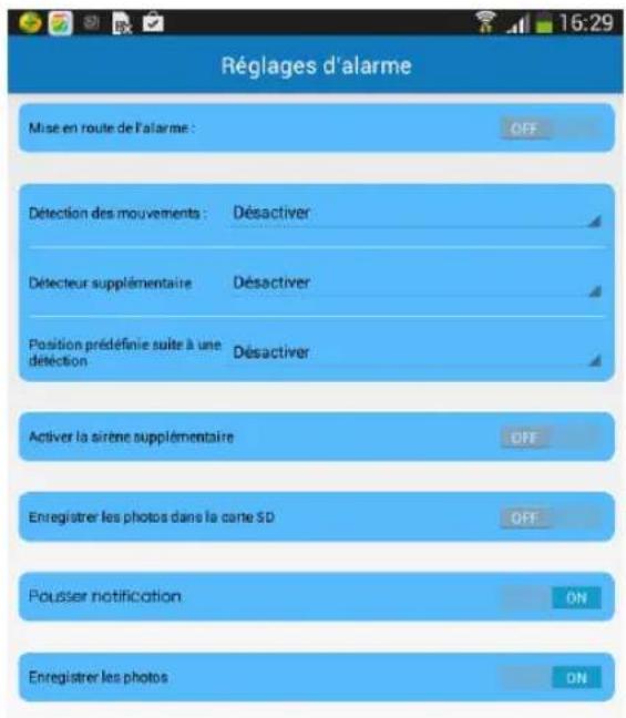 Heden CAMHD08MD0 - j) Reglage de l'alarme via l'application - 1