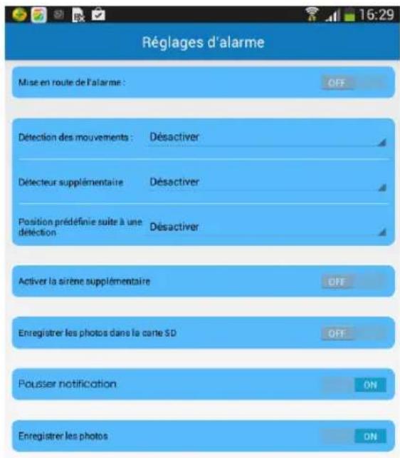 Heden CAMHD04MD0 - j) Reglage de l'alarme via l'application - 1