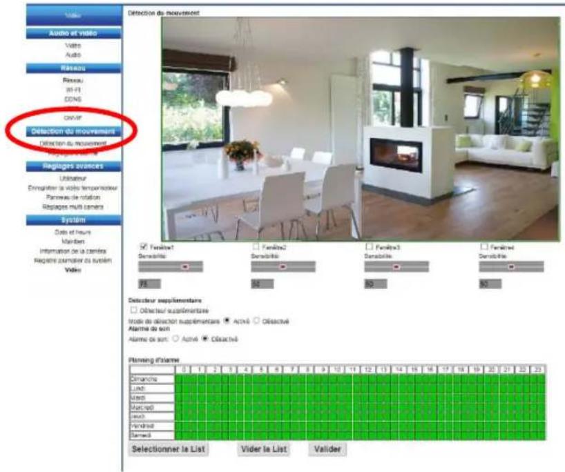 Heden CAMHD02FX0 - Pour personneliser la détction de mouvement par zones - 2