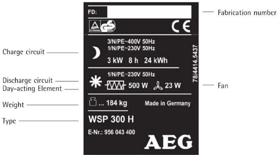 AEG WSP 300 H - Rating Label - 1