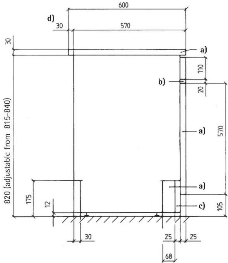 AEG WSP 300 H - Heater dimensions, fitting measurements - 2