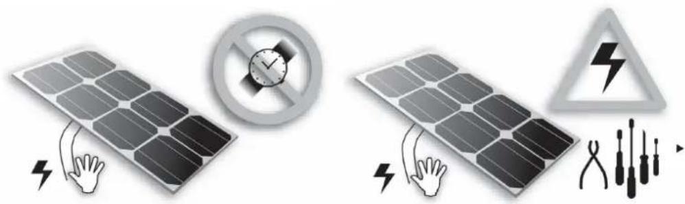 VICTRON ENERGY BlueSolar - Sicherheitsmaßnahmen bei der Installation eines Solar-Photovoltaik-Systems - 1