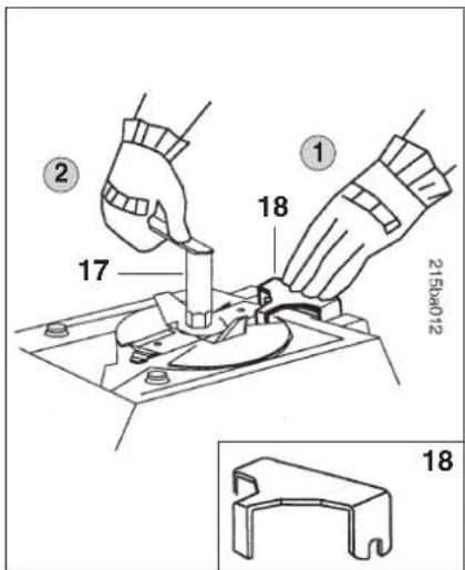 VIKING GE 345 - As peças do mecanismo de facas tem de ser montadas com um desvio de 90^ umas as outras. (Ver fig.) - 1