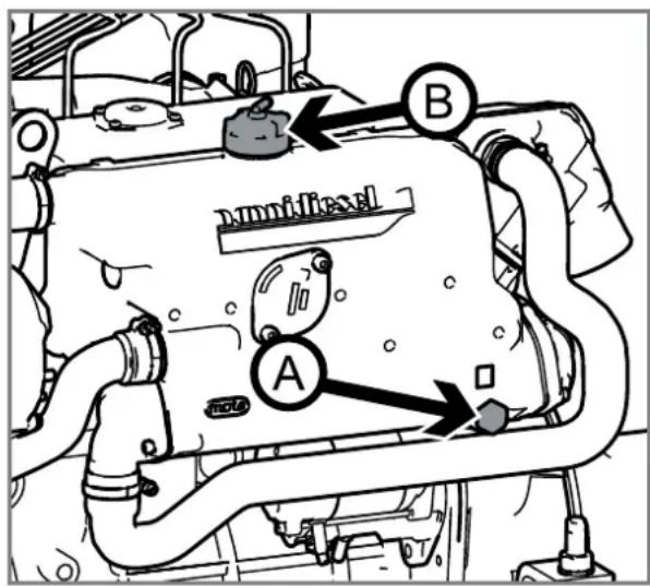 Nanni N4.50 - Draining the coolant circuit - 1