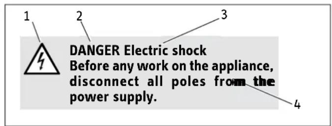 STIEBEL ELTRON Ultronic - Layout of safety information - 1