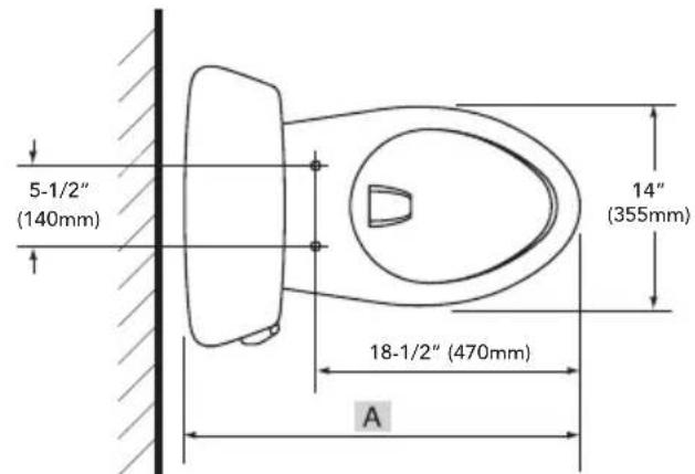 TOTO Entrada CST244EF - ROUGH-IN DIMENSIONS / DIMENSIONES PRELIMINARES / DIMENSIONS BRUTES - 1