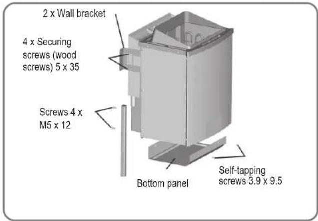 Karibu Norin - Installing the sauna oven - 1