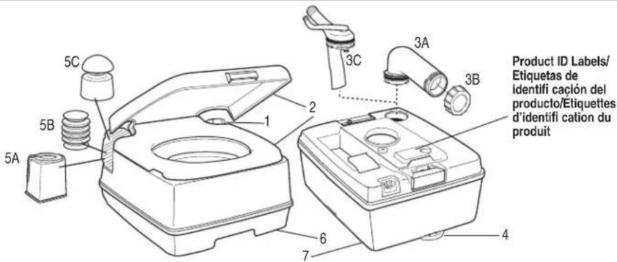 THETFORD Porta Potti 155 - 1-800-521-3032 - 1