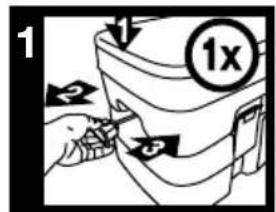 DOMETIC 966 Sanipottie - Préparation de la toilette avant utilisation - 2