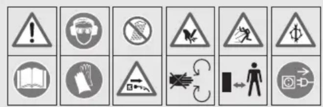 Grizzly EGH 20006 - Obrazové značky umistěné na prístroji - 1