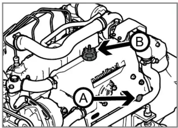 Nanni N4.40HD - Draining the coolant circuit - 1