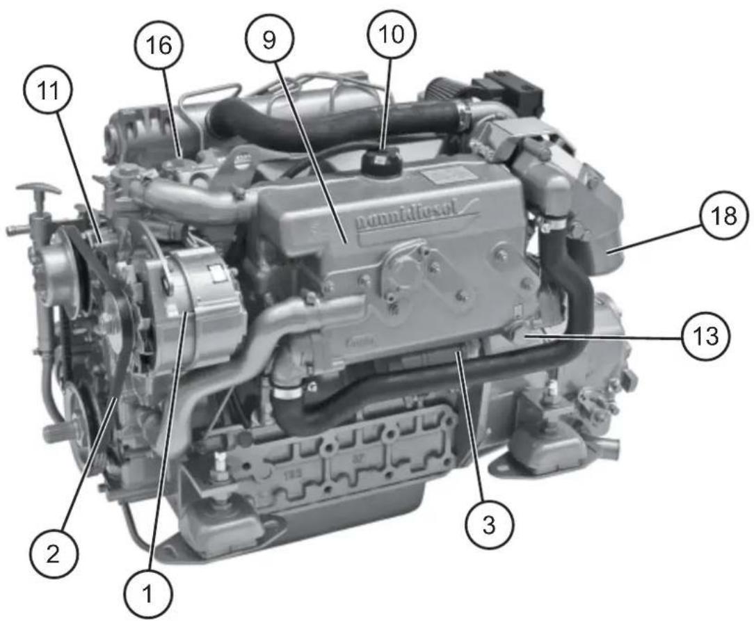 Nanni N4.40HD - Engine main components - 1