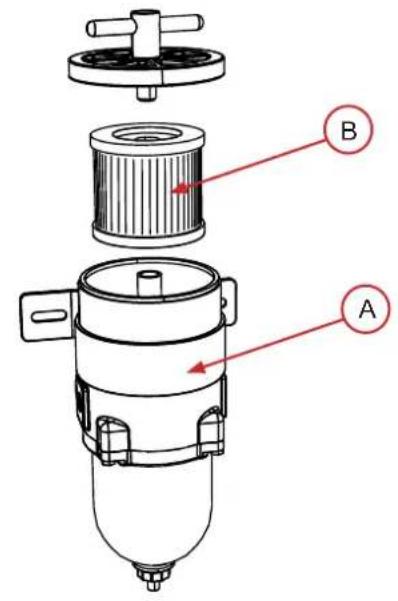 Nanni H4.130 - Draining the water from the fuel prefiter - 1