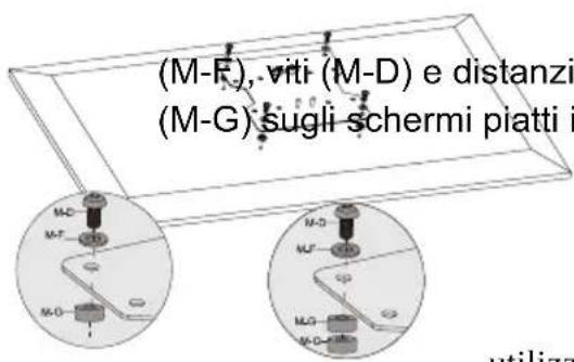 (M-F), viti (M-D) e distanzi (M-G) sugli schermi piatti i M-O M-F M-O M-O M-O M-O M-O utilizz