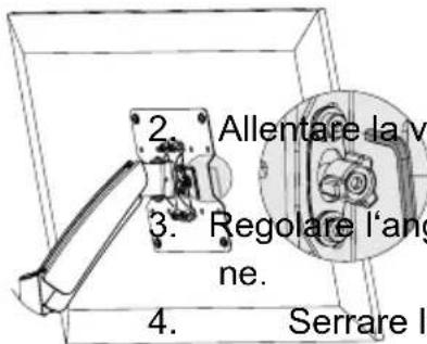 2. Allentare la v 3. Regolare l'ang ne. 4. Serrare l