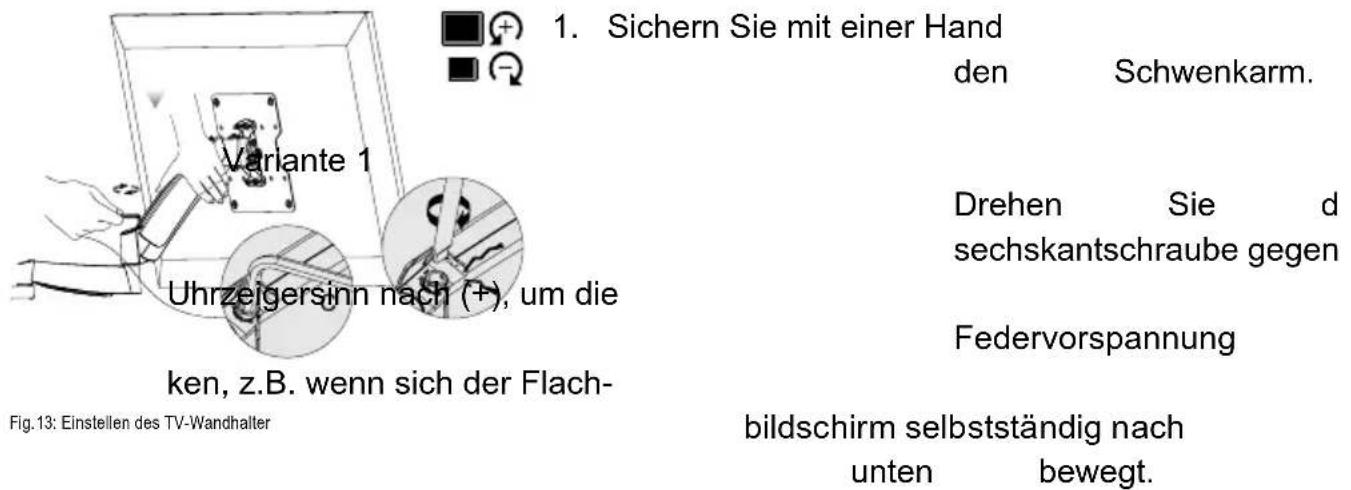 Goobay TV Easyslide S - Einstellen des Schwenkarms - 1