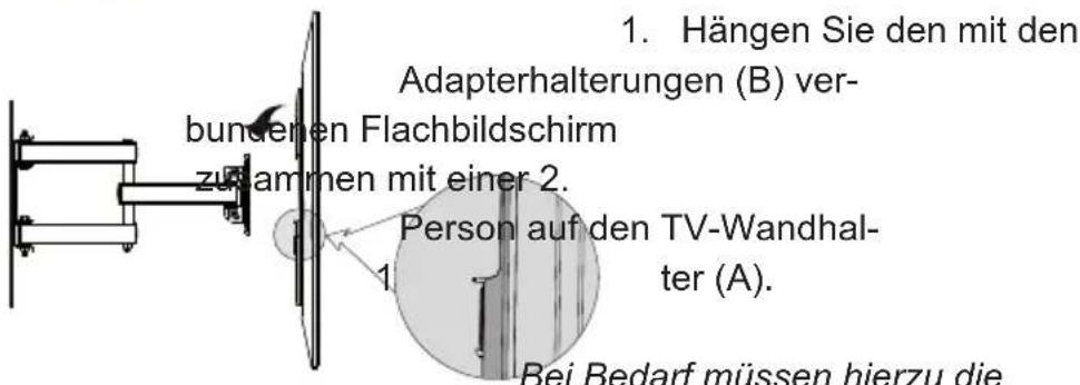 Goobay TV EasyFold XL - Einhängen und Sichern des Flachbildschirms - 6