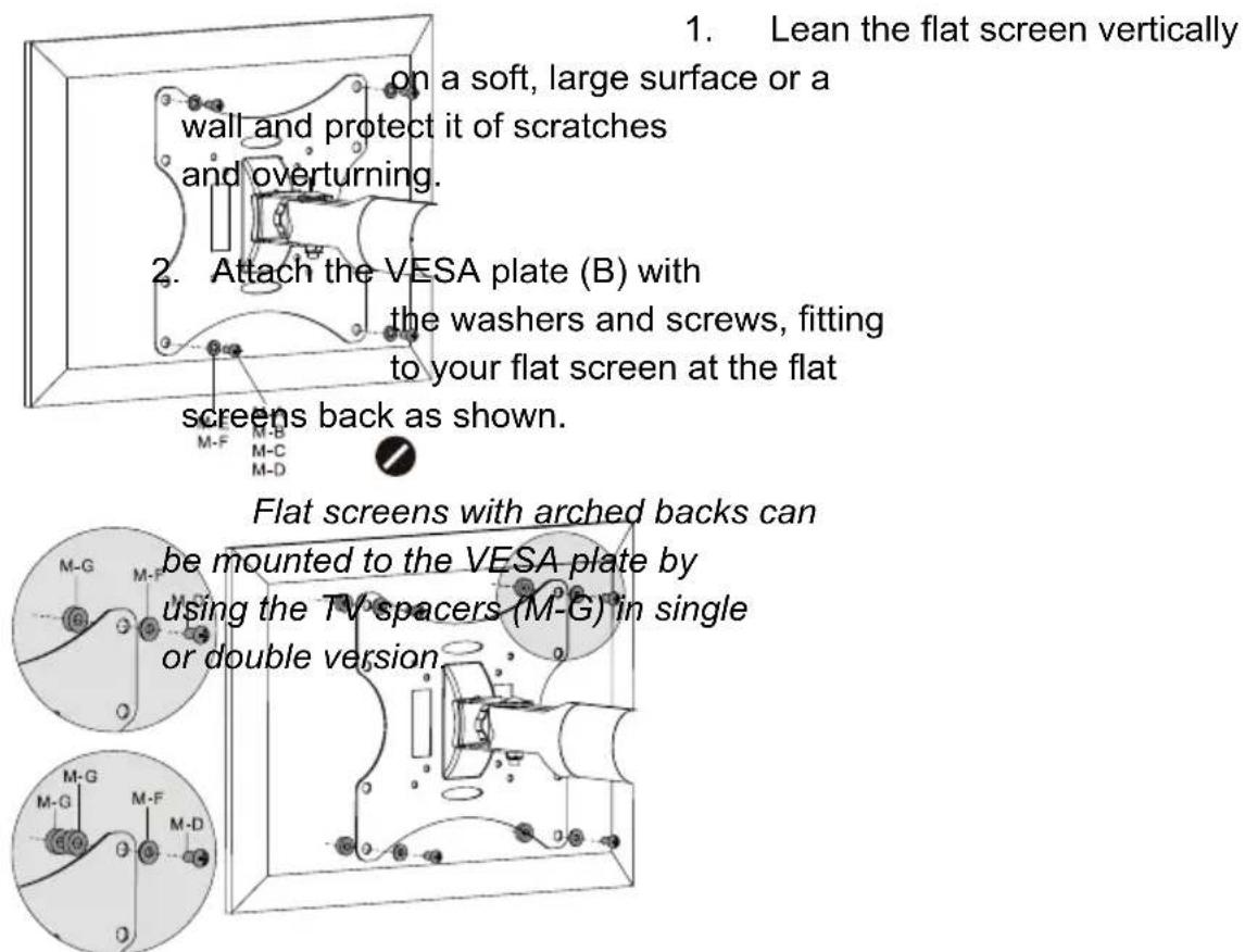 Goobay TV EasyScope M - Mounting the flat screen - 1