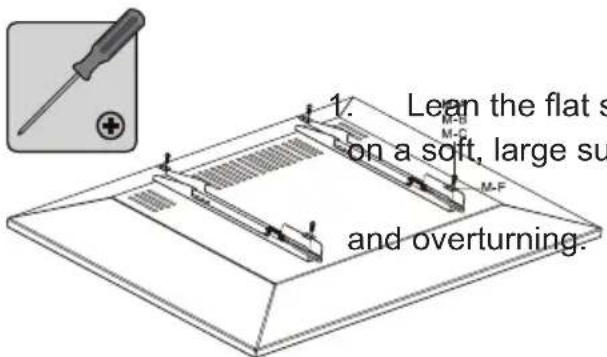 1. Lean the flat s on a soft, large su and overturning.