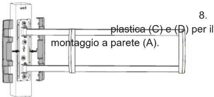 wol plastica (C) e (D) per il montaggio a parete (A). 8.