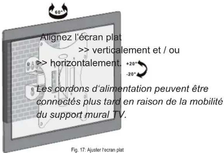 Goobay TV EasyFlex M - Assembler et fixer l'écran plat - 9